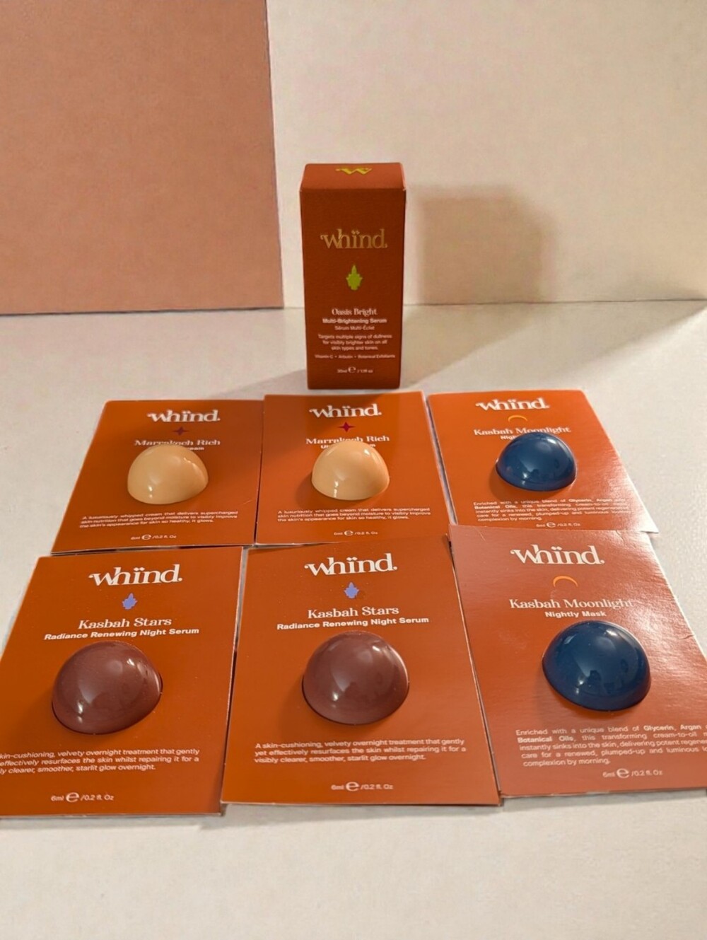 Whind Skincare Bundle – Serum, Night Masks & Ultimate Cream Samples – New